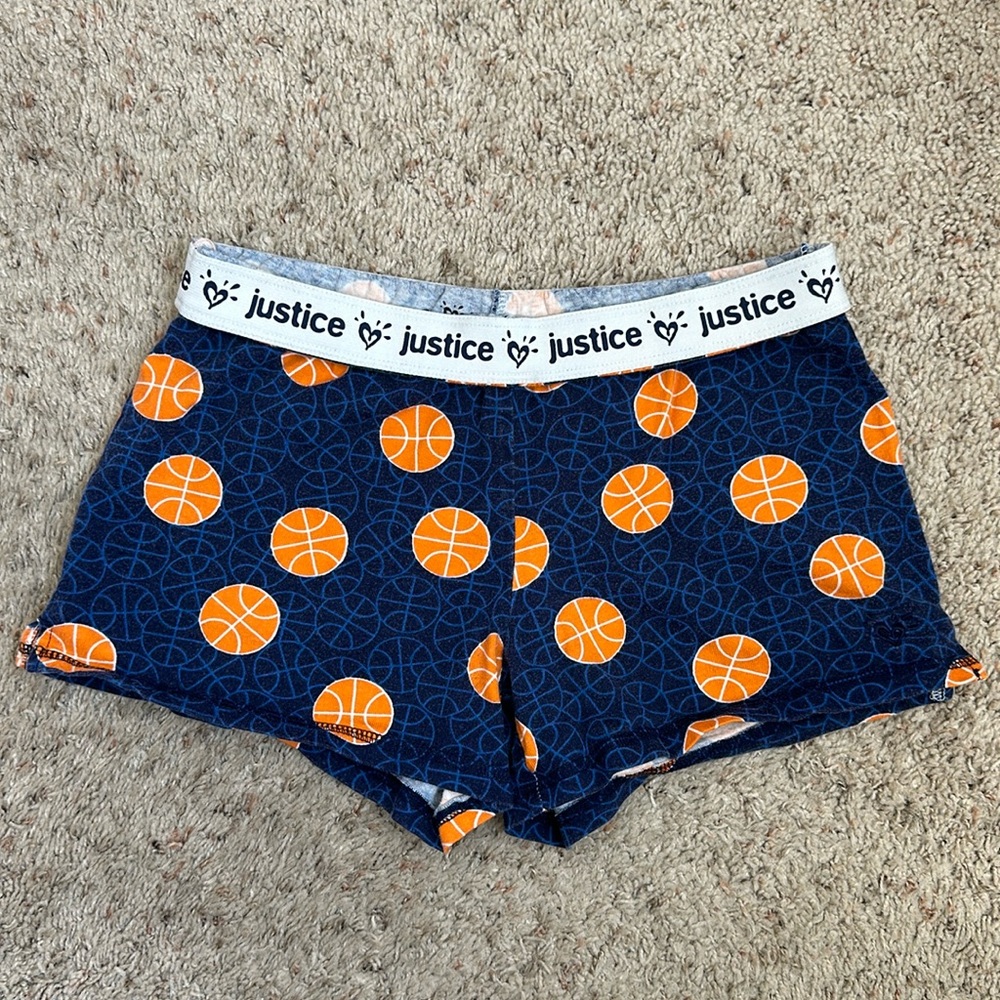 GIRLS Justice basketball sleep shorts size 14
